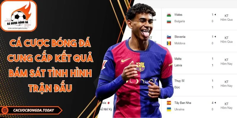 Cá cược bóng đá cung cấp kết quả bám sát tình hình trận đấu